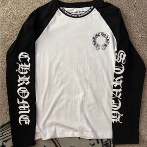 Chrome Hearts Black and White Long Sleeve Shirt